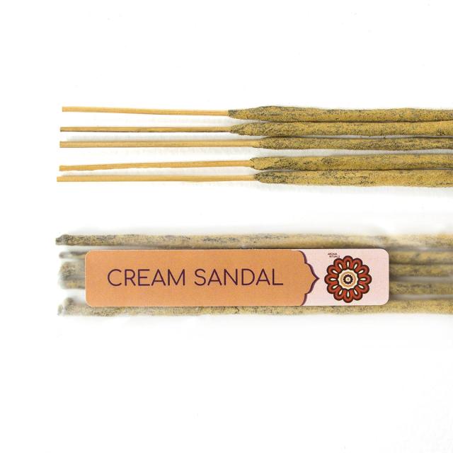 Індійські преміум аромапалички Cream Sandal. Магазин східних пахощів для медитації та очищення простору Aroma Rituals Київ Украина